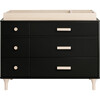 Lolly 6 Drawer Assembled Double Dresser, Black and Washed Natural - Dressers - 4