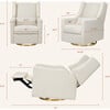 Kiwi Electronic Recliner & Swivel Glider with USB Port, Ivory Boucle/Gold - Nursery Chairs - 6 - thumbnail