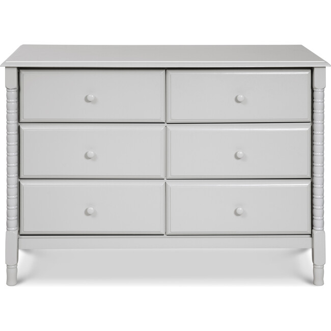 Jenny Lind Spindle 6-Drawer Dresser, Fog Grey - Dressers - 1