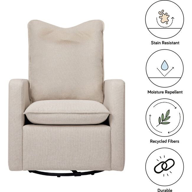 Cali Pillowback Swivel Glider, Beach Performance Eco-Weave - Nursery Chairs - 10