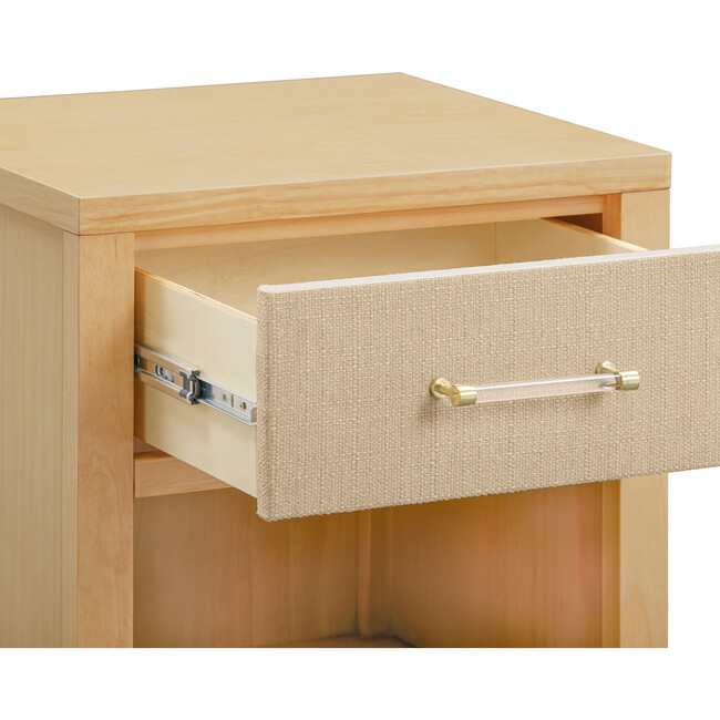 Eloise Assembled Nightstand in Honey and Performance Sand Eco-Weave