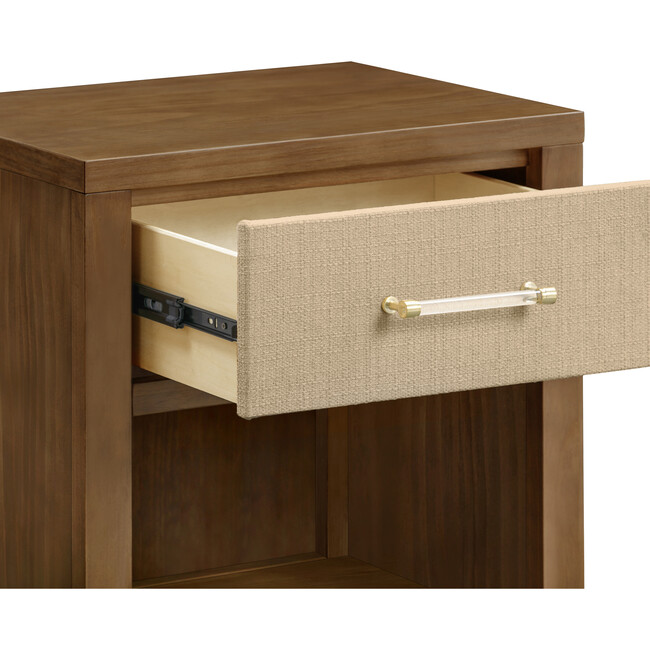 Eloise Assembled Nightstand in Natural Walnut & Performance Sand Eco-Weave