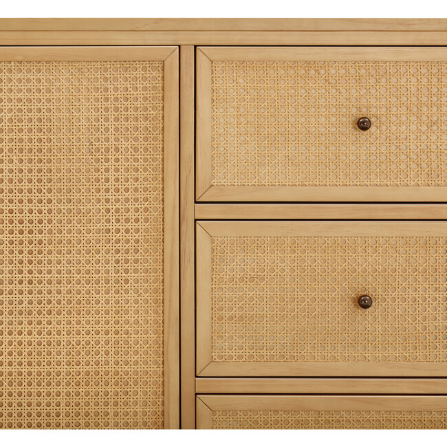 Marin with Cane Assembled Chifforobe in Honey/Honey Cane - Storage - 3