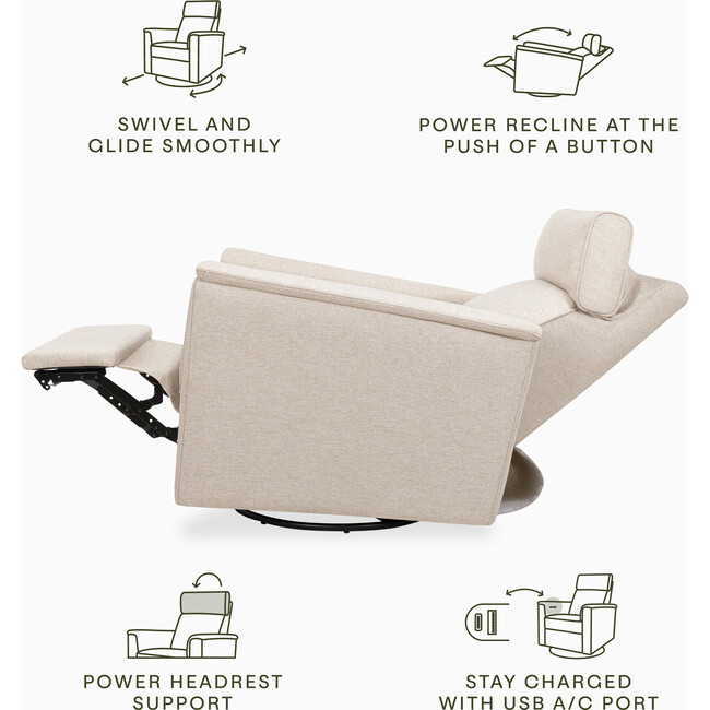 Willa Plus Power Recliner and Swivel Glider, Performance Beach Eco-Weave - Glider - 6