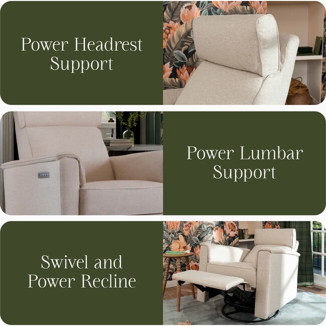 Willa Pro Power Glider Recliner w/ Power Lumbar in Performance Beach Eco-Weave - Glider - 3