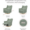 Kiwi Electronic Recliner and Swivel Glider with USB port in Sage Teddy Loop with Light Wood Base - Glider - 3
