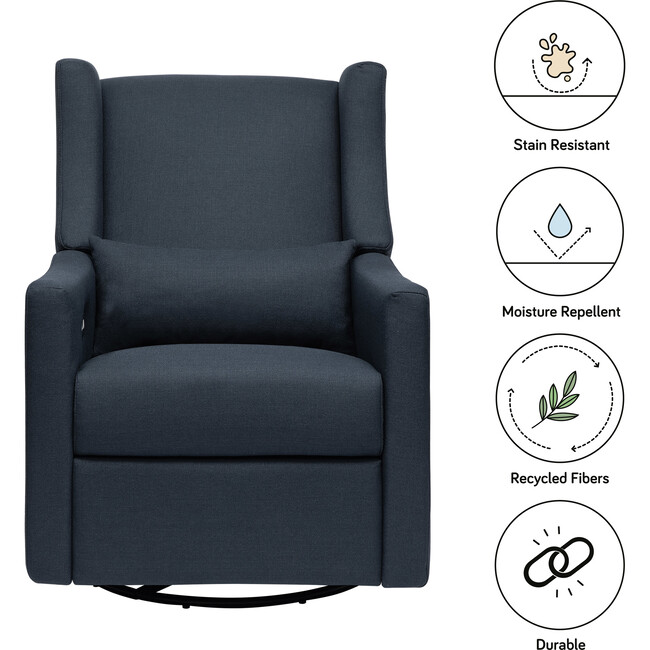 Kiwi Electronic Recliner and Swivel Glider, Navy Eco-Twill