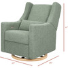 Kiwi Electronic Recliner and Swivel Glider with USB port in Sage Teddy Loop with Light Wood Base - Glider - 6