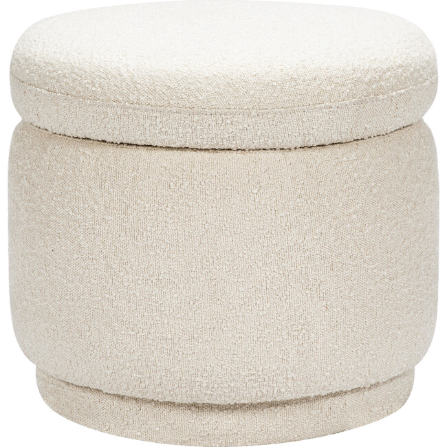 Enoki Storage Ottoman, Ivory Boucle