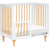 Lolly 4-in-1 Convertible Mini Crib and Twin Bed with Toddler Bed Conversion Kit, White / Natural - Cribs - 5 - thumbnail