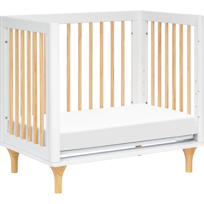 Lolly 4-in-1 Convertible Mini Crib and Twin Bed with Toddler Bed Conversion Kit, White / Natural - Cribs - 6