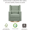 Kiwi Electronic Recliner and Swivel Glider with USB port in Sage Teddy Loop with Light Wood Base - Glider - 9