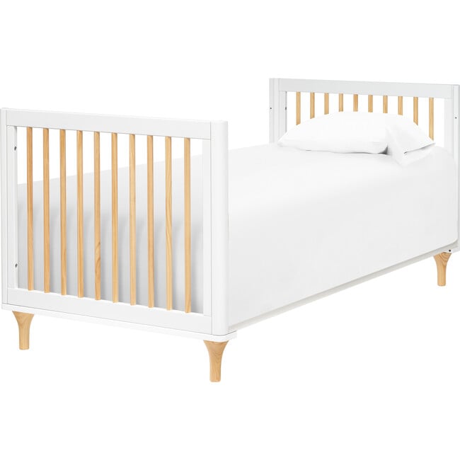 Lolly 4-in-1 Convertible Mini Crib and Twin Bed with Toddler Bed Conversion Kit, White / Natural - Cribs - 7