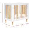 Lolly 4-in-1 Convertible Mini Crib and Twin Bed with Toddler Bed Conversion Kit, White / Natural - Cribs - 8 - thumbnail