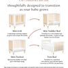 Lolly 4-in-1 Convertible Mini Crib and Twin Bed with Toddler Bed Conversion Kit, White / Natural - Cribs - 11 - thumbnail