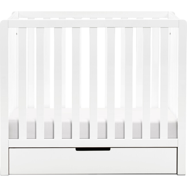 Colby 4-in-1 Convertible Mini Crib with Trundle, White
