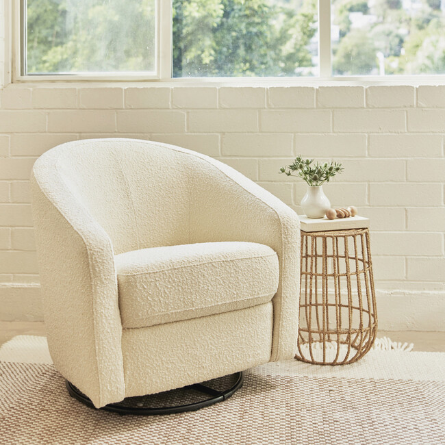 Madison Swivel Glider, Ivory Boucle - Nursery Chairs - 3