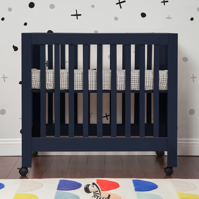 Origami Mini Crib, Navy - Cribs - 5