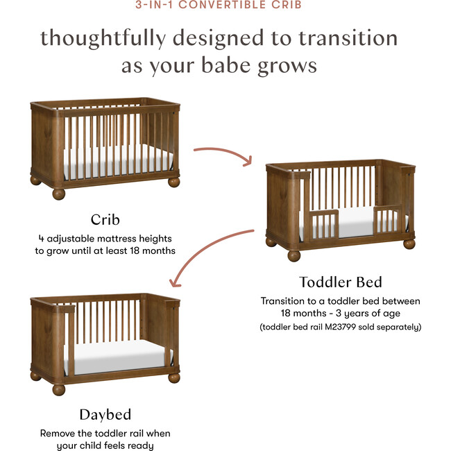 Crosby 3-in-1 Convertible Crib - Cribs - 3