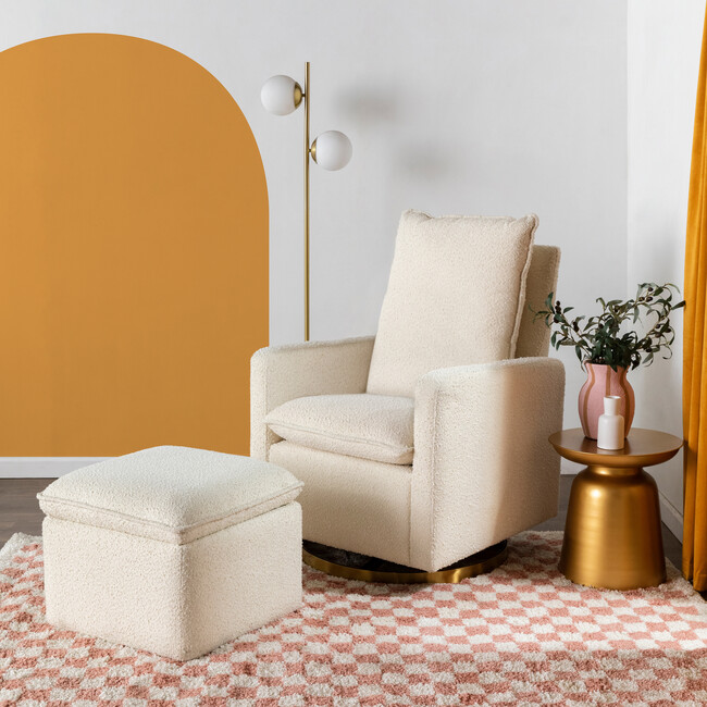 Cali Storage Ottoman,  Boucle Ivory Boucle