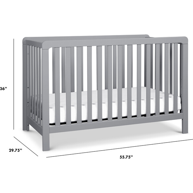 Colby 4-in-1 Low-profile Convertible Crib, Grey - Cribs - 7