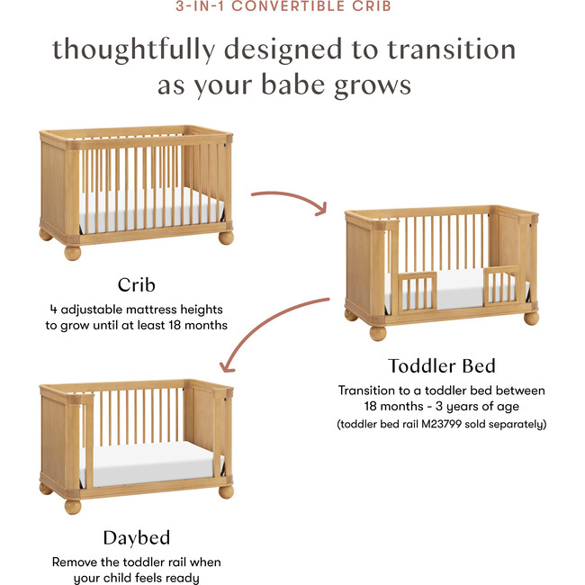 Crosby 3-in-1 Convertible Crib - Cribs - 3