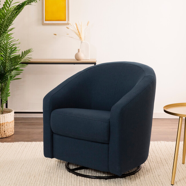 Madison Swivel Glider, Eco-Performance Fabric, Navy Eco-Twill
