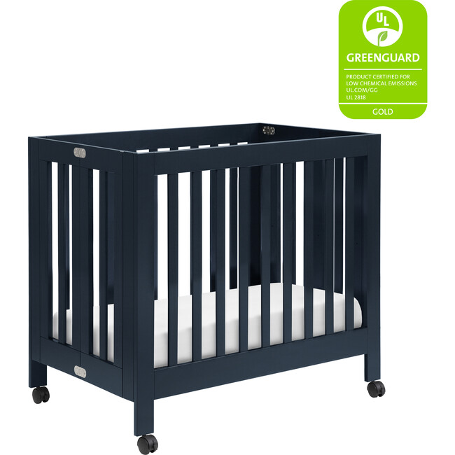 Origami Mini Crib, Navy - Cribs - 6