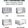 Colby 4-in-1 Low-profile Convertible Crib, Grey - Cribs - 8