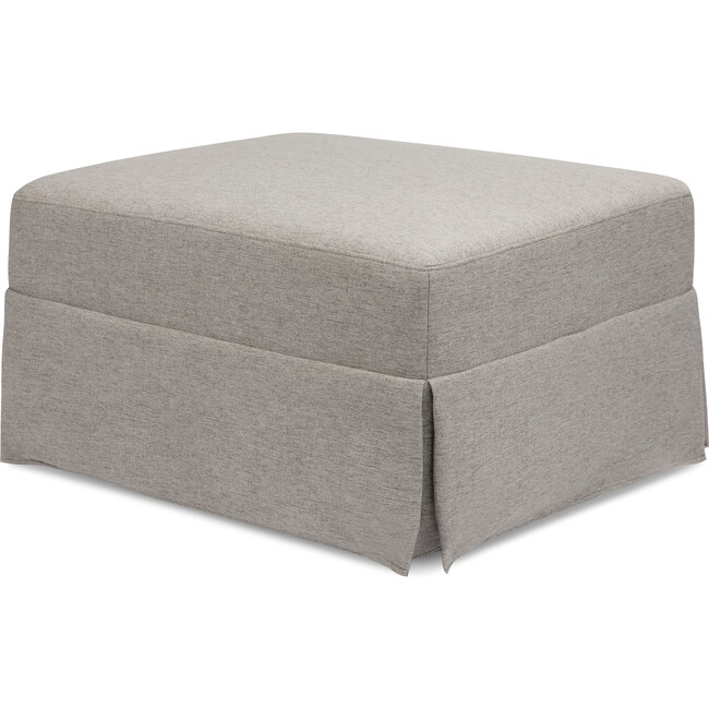 Crawford Gliding Ottoman in Eco-Performance Fabric, Grey Eco-Weave - Ottomans - 1