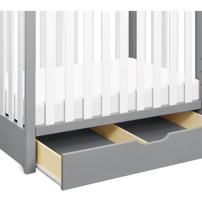 Colby 4-in-1 Convertible Mini Crib With Trundle, Grey and White - Cribs - 8