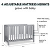 Colby 4-in-1 Low-profile Convertible Crib, Grey - Cribs - 9