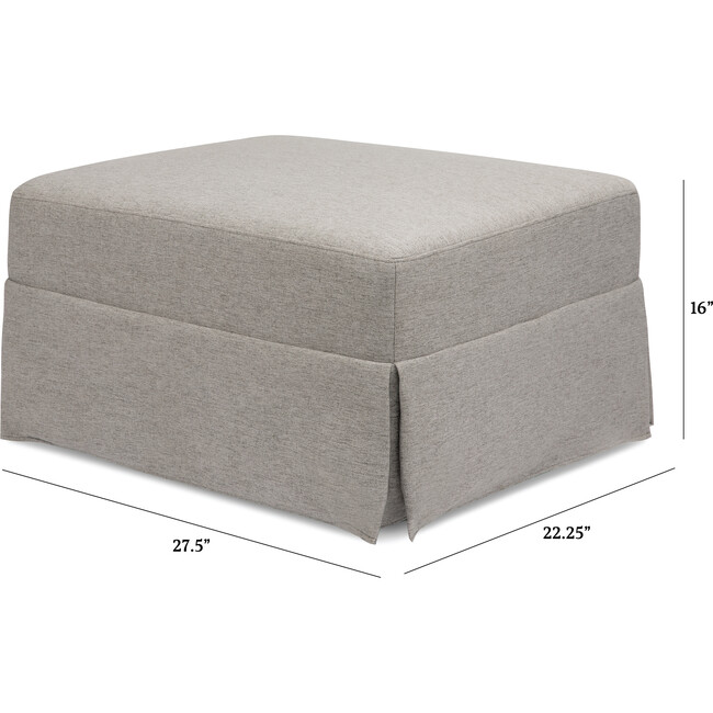 Crawford Gliding Ottoman in Eco-Performance Fabric, Grey Eco-Weave - Ottomans - 2