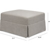 Crawford Gliding Ottoman in Eco-Performance Fabric, Grey Eco-Weave - Ottomans - 2