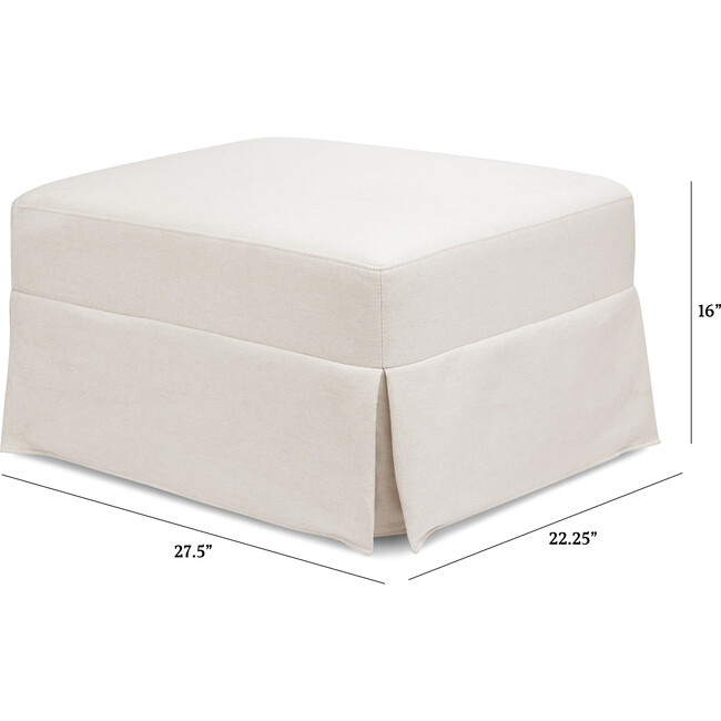 Crawford Gliding Ottoman Eco-Performance Fabric, Cream Eco-Weave - Ottomans - 3