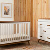 Scoot 3-in-1 Convertible Crib with Toddler Bed Conversion Kit, White / Natural Walnut - Cribs - 4