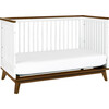 Scoot 3-in-1 Convertible Crib with Toddler Bed Conversion Kit, White / Natural Walnut - Cribs - 6