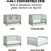 Colby 4-In-1 Low-Profile Convertible Crib, Light Sage - Cribs - 3