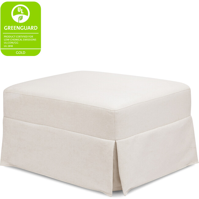 Crawford Gliding Ottoman Eco-Performance Fabric, Cream Eco-Weave - Ottomans - 6