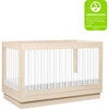 Harlow Acrylic 3-In-1 Convertible Crib With Toddler Bed Conversion Kit, Washed Natural - Cribs - 3