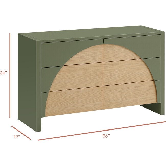 Moab 6-Drawer Assembled Dresser in Olive / Ash