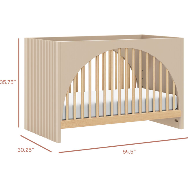 Moab 3-in-1 Convertible Crib in Taupe / Ash