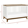 Scoot 3-in-1 Convertible Crib with Toddler Bed Conversion Kit, White / Natural Walnut - Cribs - 10