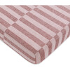 GOTS Certified Organic Muslin Cotton Mini Crib Sheet, Maroon Stripe - Crib Sheets - 1 - thumbnail
