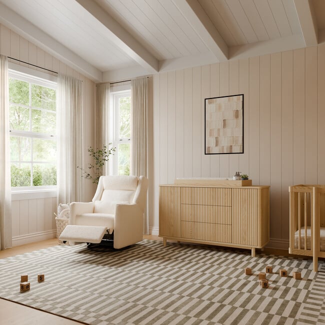 Kiwi Plus Power Recliner and Swivel Glider with Power Adjustable Headrest and USB Port in Performance Ivory Boucle - Glider - 3