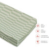 Quilted GOTS Certified Organic Muslin Cotton Changing Pad Cover, Moss Stripe - Changing Pads - 5 - thumbnail