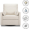 Ethan Swivel Recliner, Cream Linen - Nursery Chairs - 6 - thumbnail