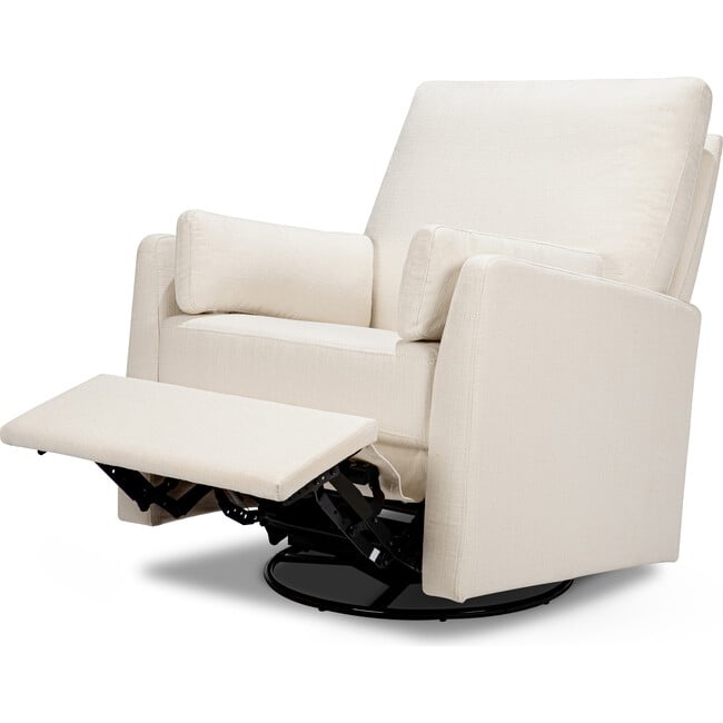 Ethan Swivel Recliner, Cream Linen - Nursery Chairs - 7