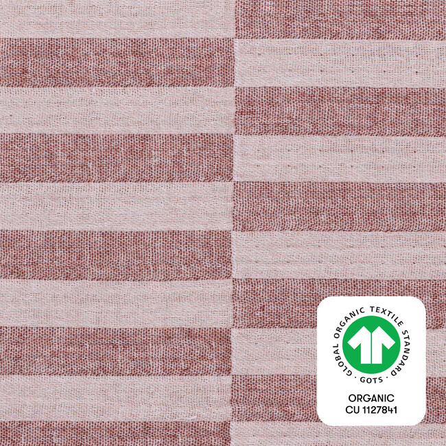 All-Stages GOTS Certified Organic Muslin Cotton Midi Crib Sheet, Maroon Stripe