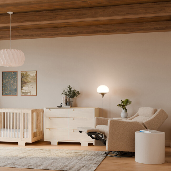 Kiwi Plus Power Recliner and Swivel Glider with Power Adjustable Headrest and USB Port in Chai Shearling - Glider - 4